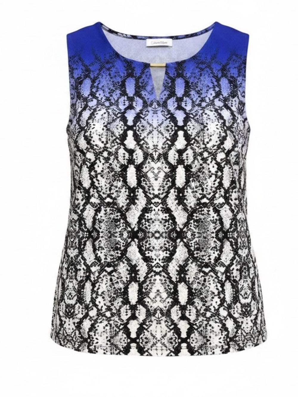 Calvin Klein Blue Gradient Snake-Print Sleeveless Tank